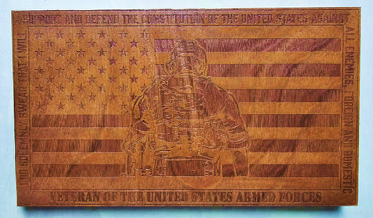 US Military Oath of Enlistment Flag Plaque