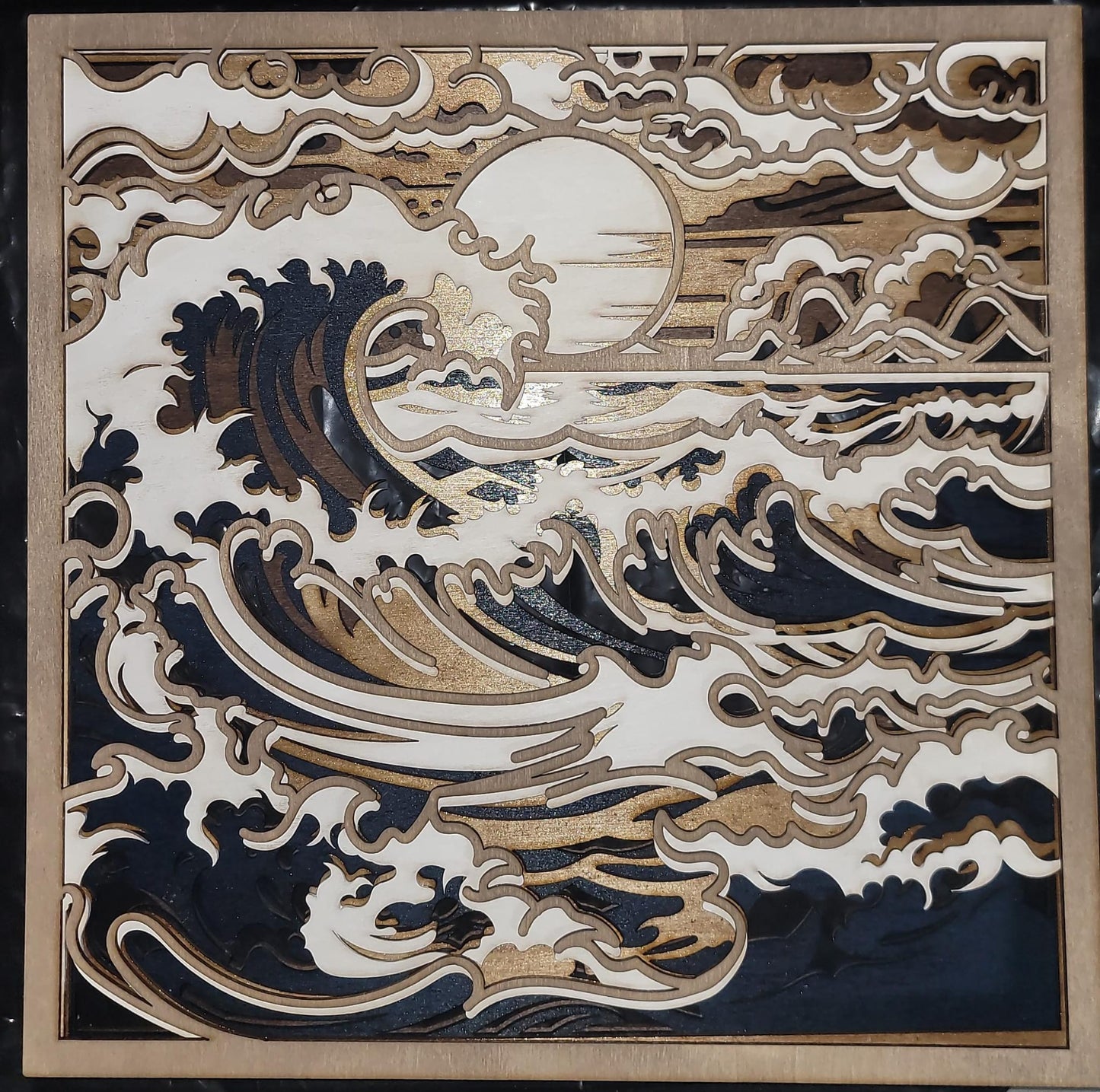 3d Layered Ocean Waves Art