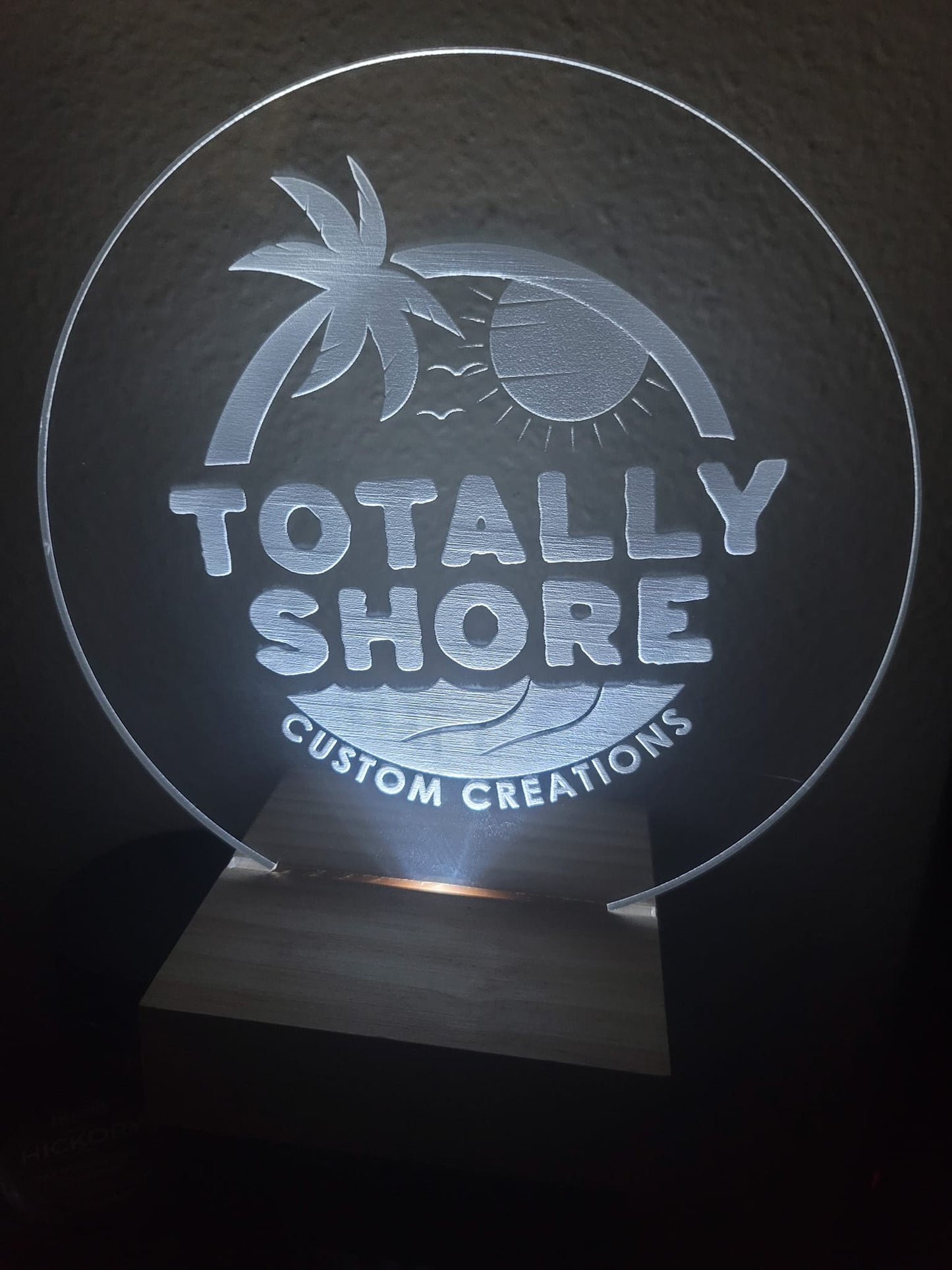 Personalized LED light on base